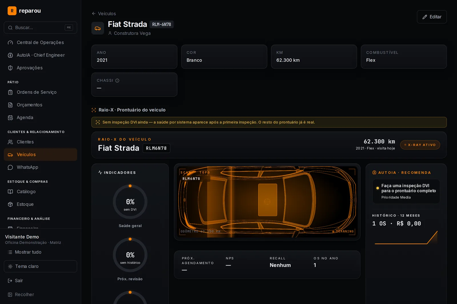Raio-x do veículo: histórico completo que acompanha o carro em qualquer unidade da rede